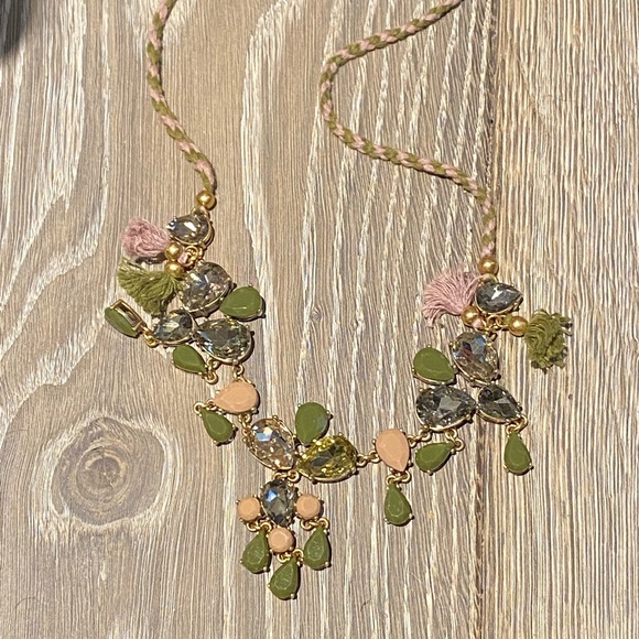 NWT J Crew Crystal Necklace w/ tassels - Picture 5 of 5